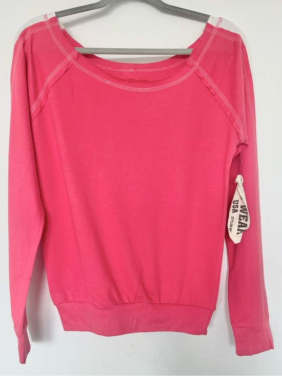 Rag Wear USA Tops - Rag Wear USA NWT Pink White Cropped Crewneck Sweatshirt M WN987 Y2K